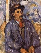 Paul Cezanne farmers wearing a blue jacket oil on canvas